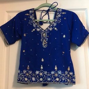 Royal Blue Indian Saree with Blouse